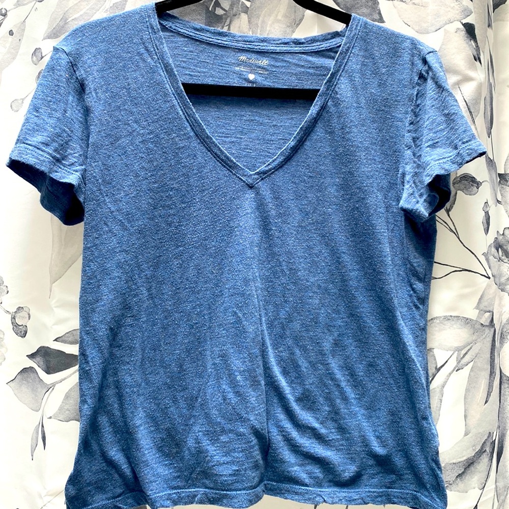 Madewell heather blue tee , size S